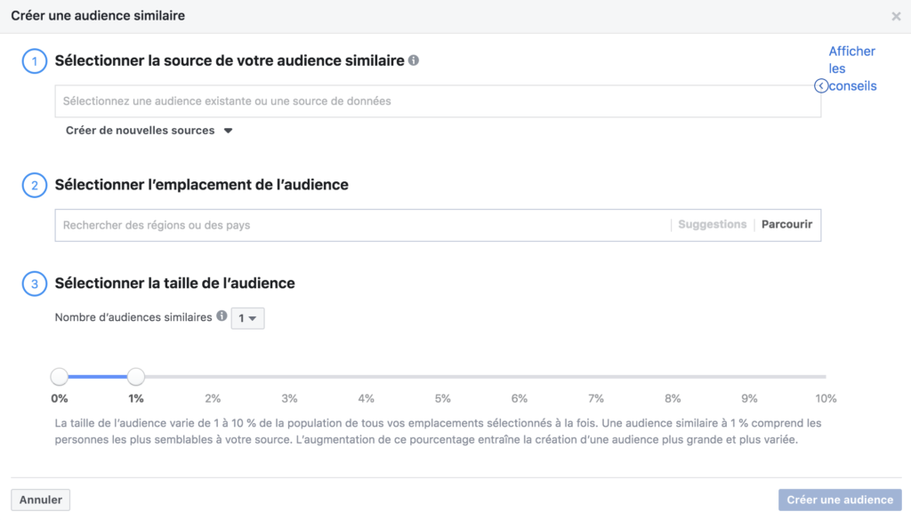 Les audiences similaires Facebook Ads