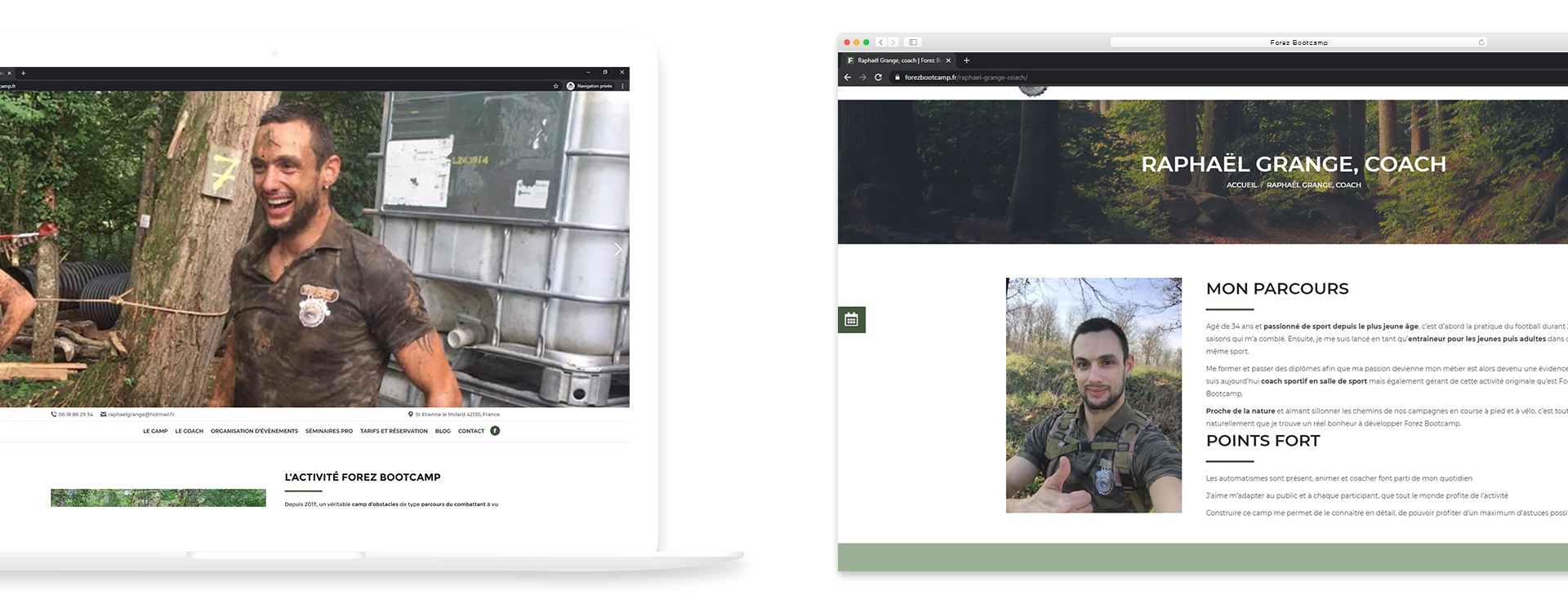 mockup réalisation site Forez-Bootcamp